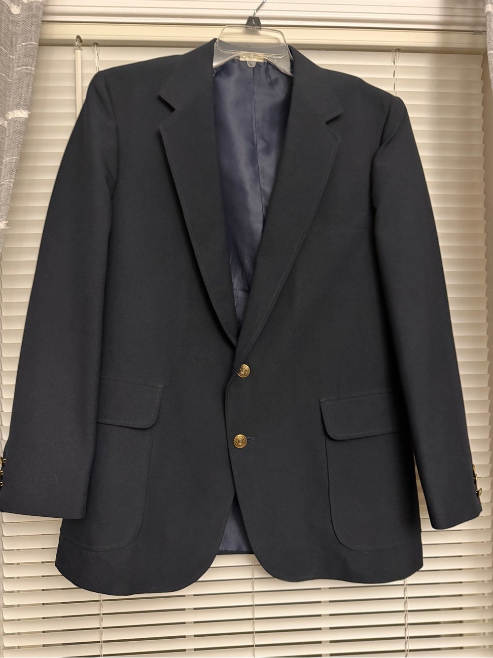 Haggar Navy Two-Button Sport Coat with Gold Buttons